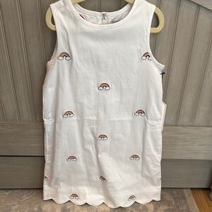 White Sleeveless Dress with Rainbow- size 6